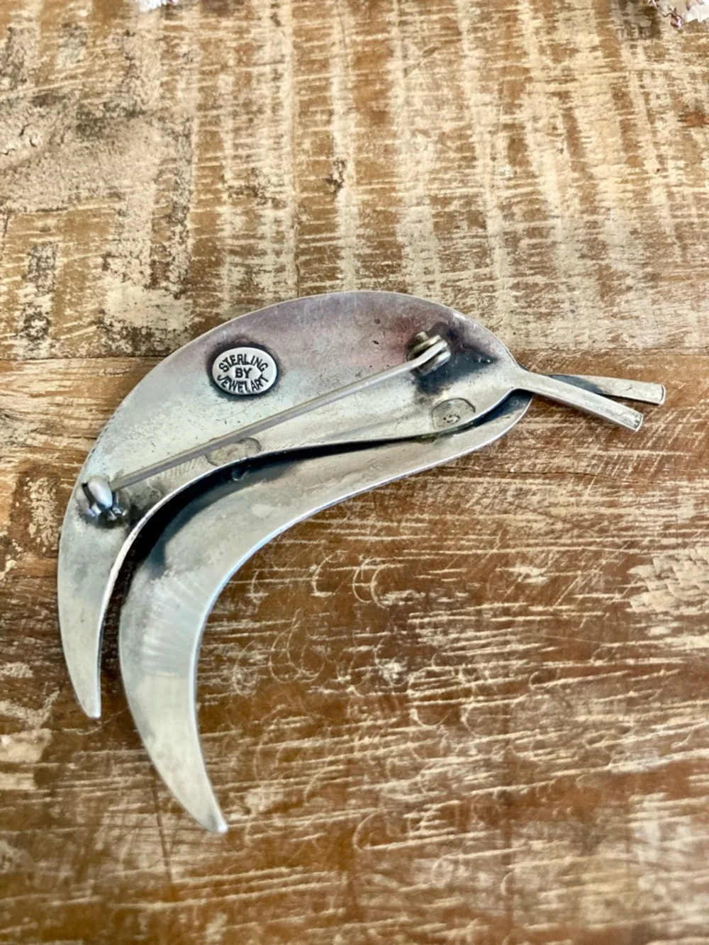 Sterling Silver Feather Brooch Jewel Art - Picture 8 of 12